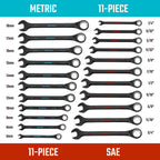 DURATECH 22-Piece Ratcheting Wrench Set,  Metric&SAE, Black Electrocoat