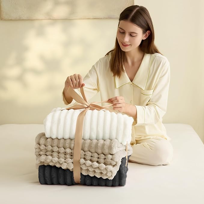 IMEET Linen Ribbed Twin Blanket - Image 4