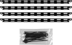 ECHOGEAR Rack Cable Management Tie Bar Kit - Includes 4X 1U Tie Bars, 24 Zip Ties, 8 Cage Nuts, & 8 Screws - Works with 19" Open Frame Racks & Enclosures