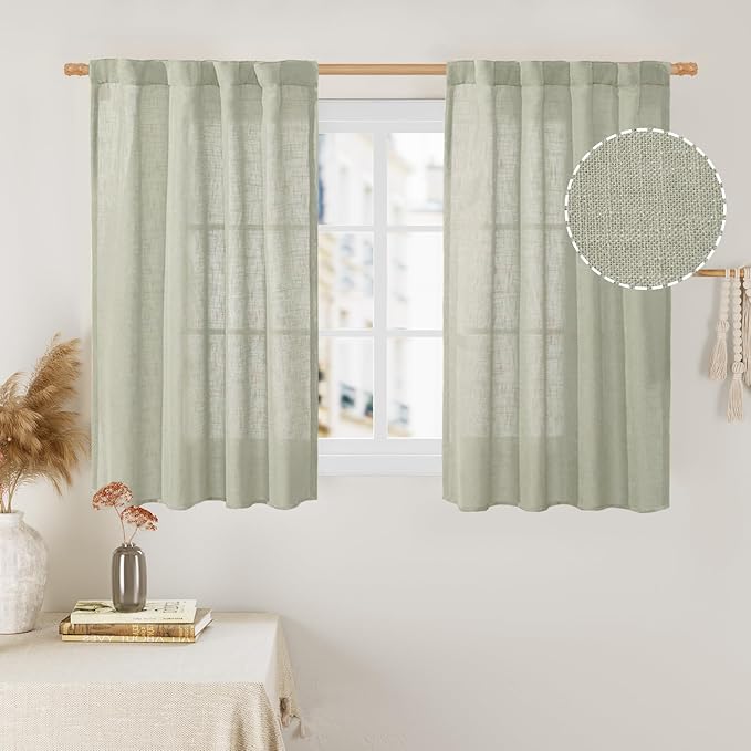 LAMIT 40 Inch Length Linen Curtains by LAMIT