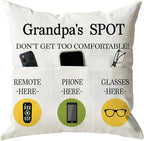 ONFAON Grandpa Gifts, Grandpa's Spot Throw Pillow Covers 18x18 Inch, Put Phone by ONFAON