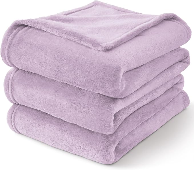 BEDELITE Fleece Blanket Lilac Throw Blankets - Image 8