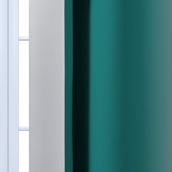Yakamok 84 Inch Length Teal and Greyish White Light Blocking Gradient Color - Image 7
