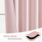 MIULEE Baby Pink Back Tab Blackout Curtains 72 Inch Length 2 Panels Set - Image 7