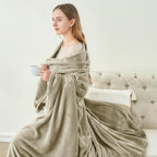 BEDELITE Fleece Blanket Twin Size Oat Linen Throw Blankets - Image 4