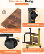 QZMDSM Portable Rolling Desk on Wheels
