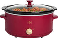 Paris Hilton 6-Quart Manual Slow Cooker, Naturally Nonstick Stoneware Ceramic Insert, Three Settings (Low, High, Warm), Dishwasher Safe Family Size Slow Cooker, Berry
