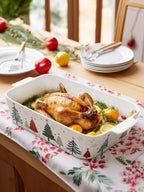 Samsle Ceramic Baking Dish with Lid, 76 oz Casserole Pan, White