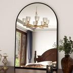 XRAMFY 24"x36" Black Arched Bathroom Mirror - Wall Mirror for Bedroom