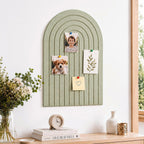 Large Arched Felt Bulletin Board, Sized 36" x 24" for Office & Wall Decor – 6 Customizable Adhesive Tiles with Pins are Perfect to Display Your Photos (Sage Green)