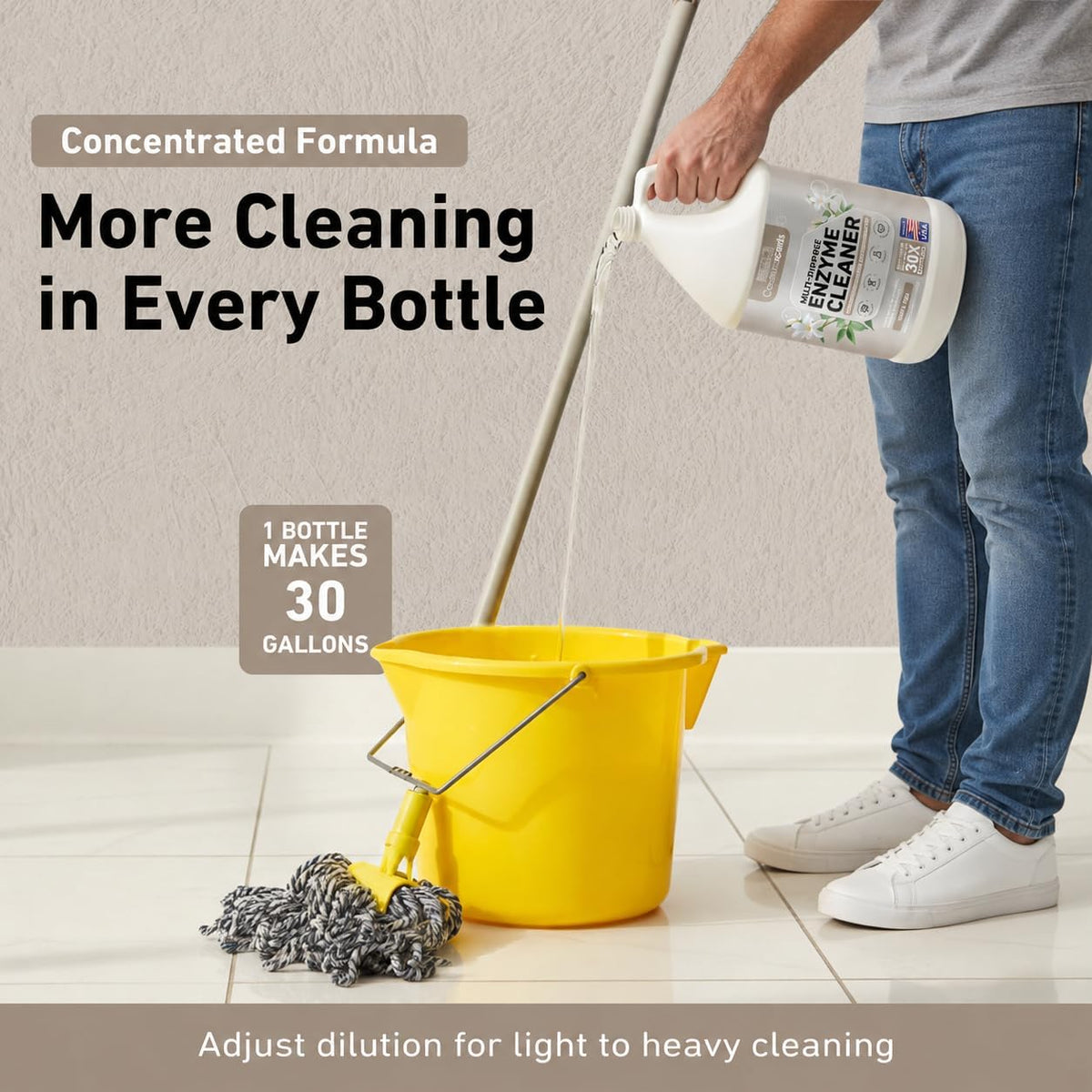 Creative Scents Multipurpose Enzyme Cleaner & Odor Remover | Deodorizer for Floor, Carpet, Drain, Pipes | Pet Urine Odor Eliminator | Enzyme Cleaner for Cat Urine & Dog Poop | Half Gallon - White Tea