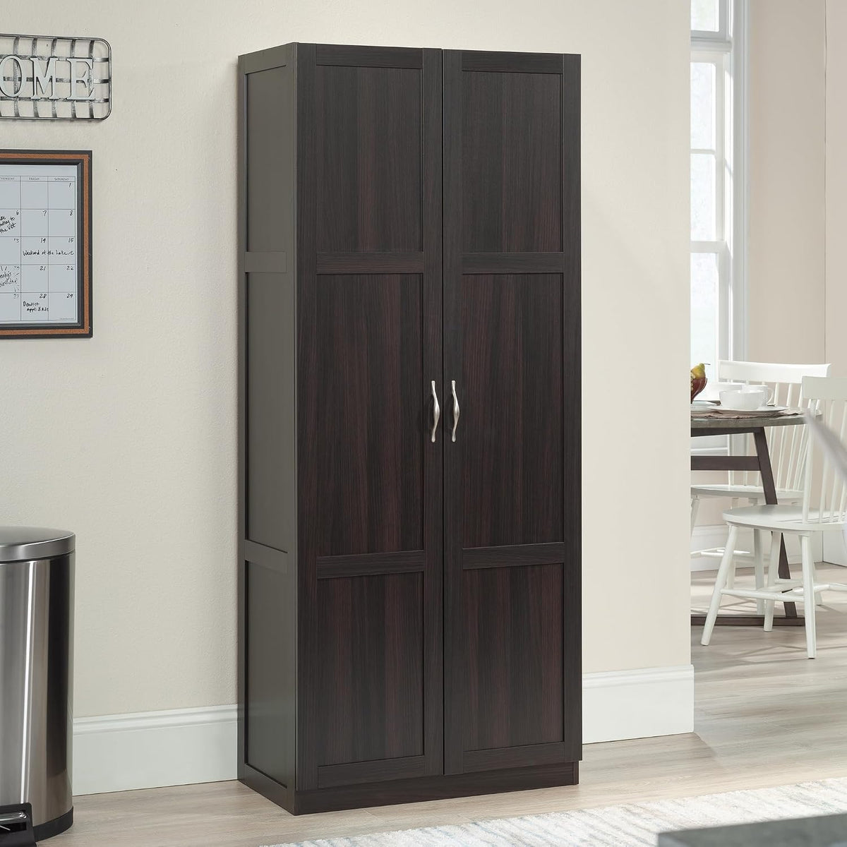 Sauder Storage Cabinet/ Pantry cabinets, 29.61 " x D: 16.02 " x H: 71.50", Cinnamon Cherry finish