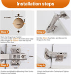 HBL' 2 Pack 45° Corner Cabinet Hinges, 45 Degree Angled Hinge Replacement for Diagonal Wall Cabinets, 35MM European Soft Close Hinges for Frameless Doors