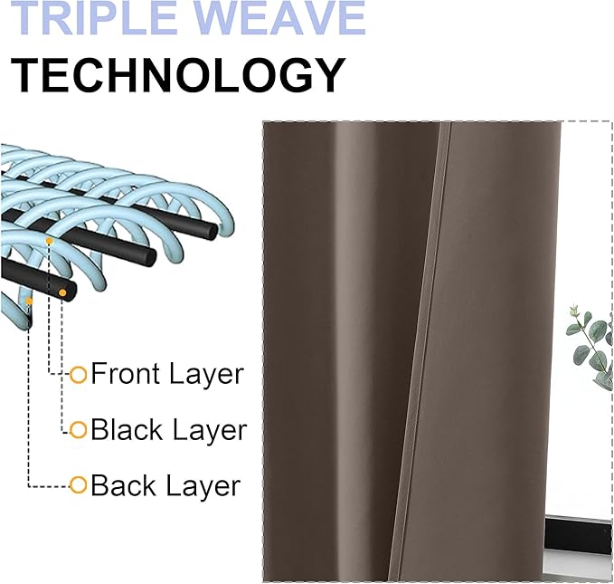 Simplebrand Ava Brown Short Blackout Curtains - Image 4