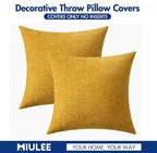 MIULEE Pack of 2 Mustard Yellow Throw Pillow Covers 20x20 Inch Soft Spring - Image 6