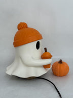 Statue Cute Ghost Halloween Humidifier, USB Powered Portable Mini Cool Mist Humidifier with Pumpkin Decor, Small Air Humidifier for Bedroom, Desk, Office, Halloween Party Decorations