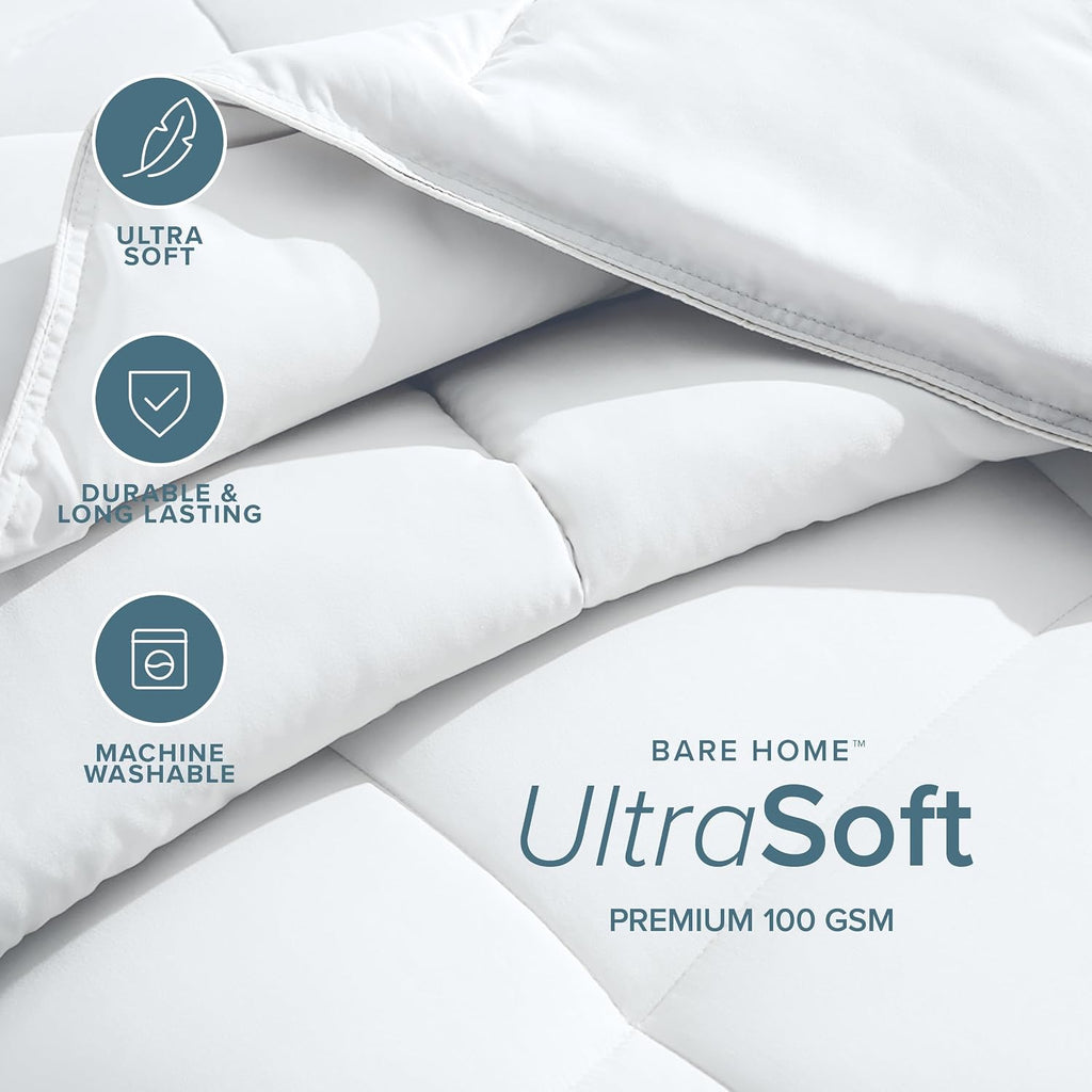 Bare Home Duvet Insert Comforter (Queen, White)