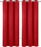 LEMOMO Blackout Curtains 38 x 84 inch/Bright Red Curtains Set of 2 - Image 2