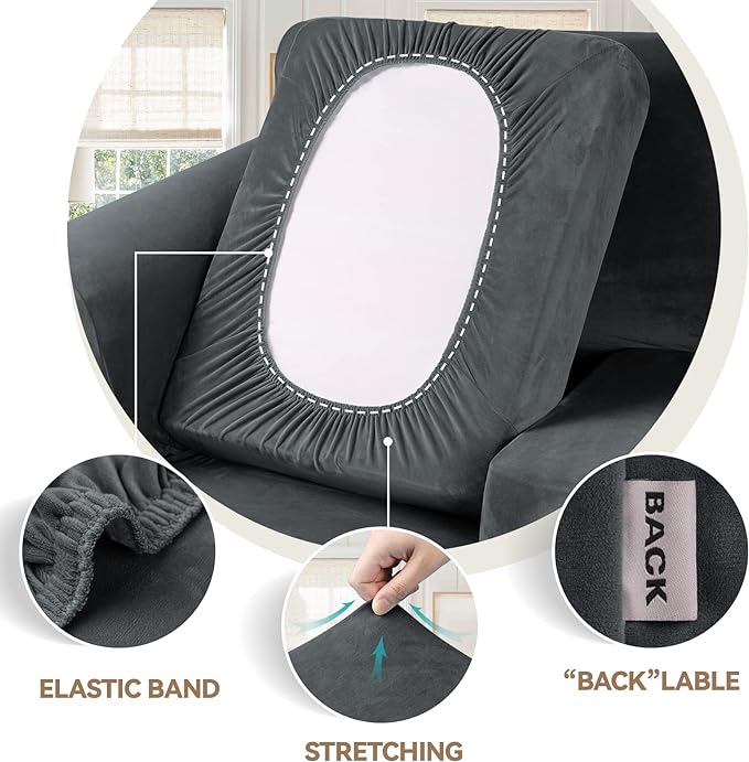 WEERRW Velvet Couch Covers for 2 Cushion Couch Sofa - Image 3
