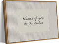 Kitchen Decor, Framed Wall Art, Kisses If You Do the Dishes Artwork 8x10in