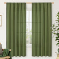 LAMIT Olive Green Linen Curtains by LAMIT