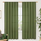 LAMIT Olive Green Linen Curtains by LAMIT