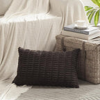 Fancy Homi 4 Packs Boho Dark Brown Decorative Throw Pillow Covers 12x24 Inch - Image 2