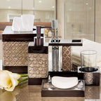 Creative Scents Dahlia Brown 4 Piece Bathroom Accessories Set