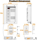 3 Usage Modes in Wall Cable Management Kit with Recessed Power, 4 Outlets