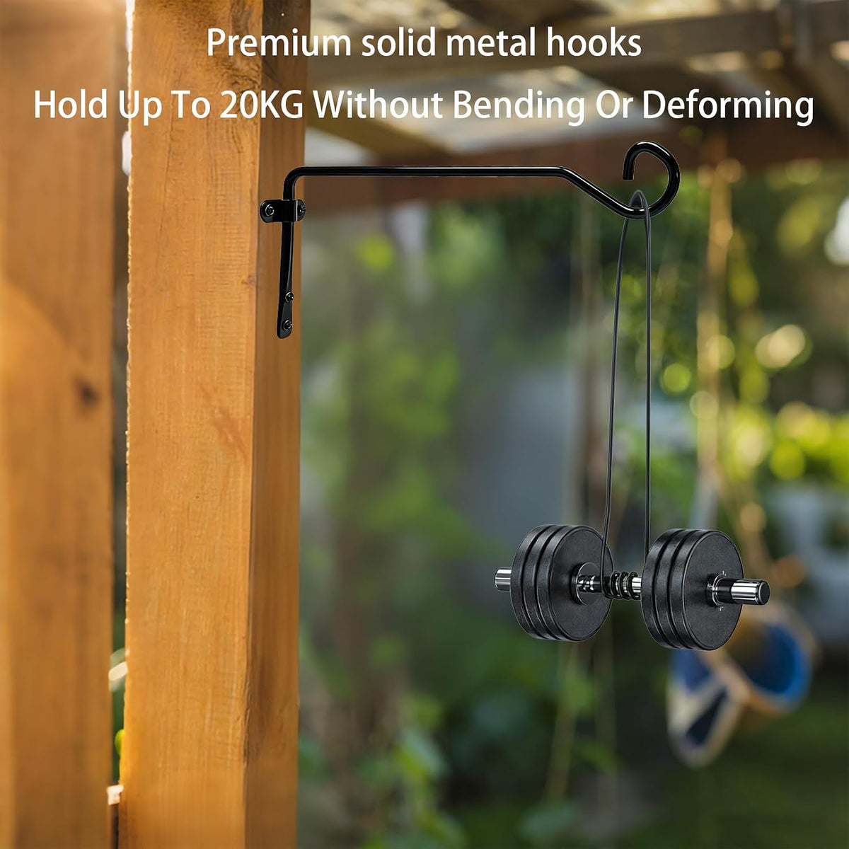 10IN Plant Hangers Outdoor, Metal Wall Mount for Planters & Decor, 2 Pcs