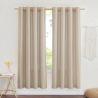 NICETOWN Flax Linen Blend Taupe Window Curtains, Grommet Vertical Drapes by NICETOWN