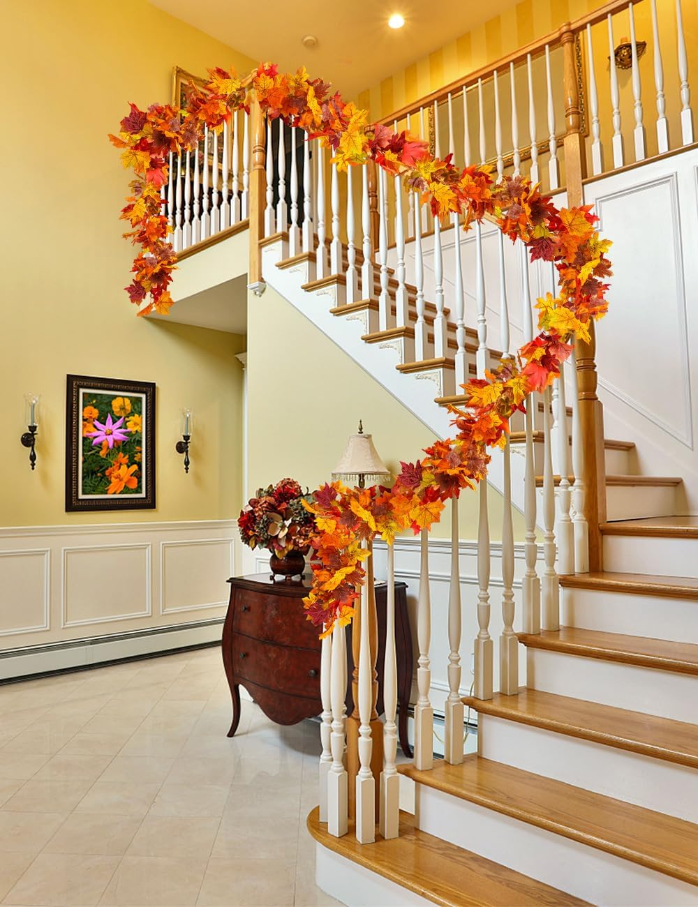 WOHOHOHO 6 Pack Fall Garland Maple Leaf Decorations, 5.9 Ft 72 Leaves Each