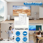 Nearza in Wall Cable Management Kit with Recessed Outlet 9FT Power Cord Fits All Plugs 2 AC Outlets Slim Brush Plate Solution to Hide TV Wires Recessed Outlet Box for wall Mount TV