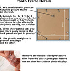 JCJMY 12x12 Picture Frame Rustic White with 10x10 Mat for 30 x 30cm Diamond Art Painting, Display Photo 12 x 12 Without Mat, Wall Hanging Large Frame with Plexiglass