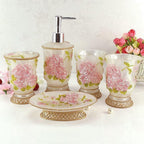 Vintage Bathroom Accessories, 5Piece Bathroom Accessories Set, Bathroom Set Features, Soap Dispenser, Toothbrush Holder, Tumbler & Soap Dish - Bath Gift Set
