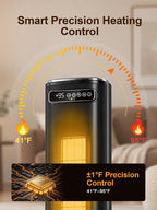 Uthfy 33'' Space Heaters for Indoor Use, 1500W Electric Heaters, 3D Flame