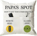 ONFAON Papa Gifts Throw Pillow Case, Papa's Spot Throw Pillow Covers 18 x 18 by ONFAON
