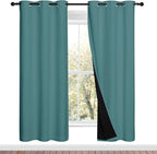 NICETOWN 100% Blackout Window Curtain Panels, Sea Teal, 2 Pieces, 42-inch Wide by NICETOWN