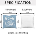Hexagram Geometric Aqua Blue Pillow Covers 16x16 Set of 4, Decorative Outdoor - Image 4