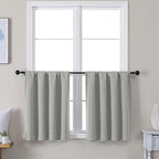 Simplebrand Ava Silver Grey Short 24 Inches Blackout Curtain 2 Panels Set by Simplebrand