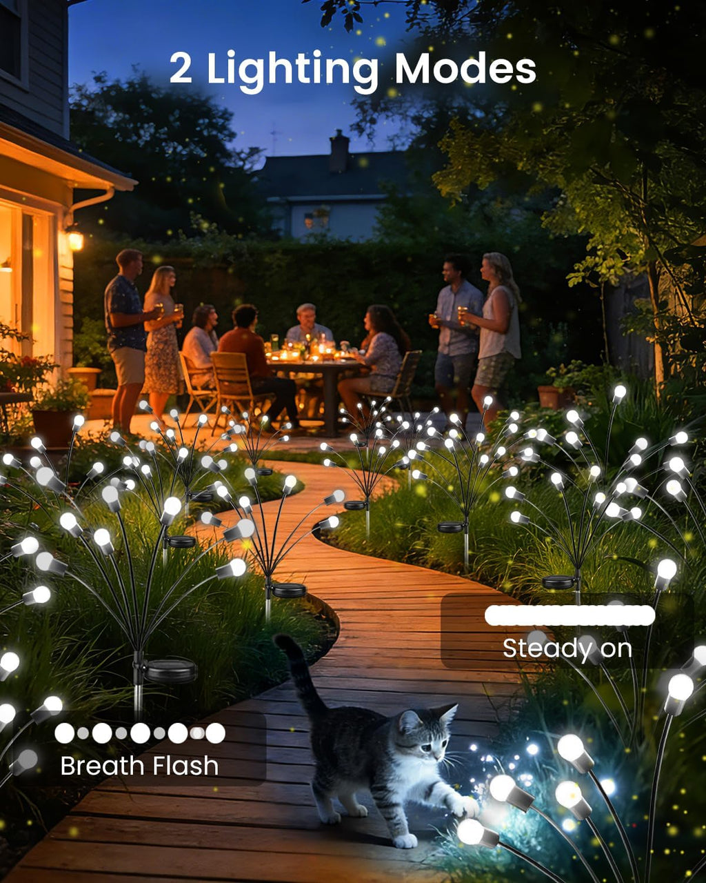 OZS 6 Pack 48 LED Solar Garden Lights, Solar Firefly Lights Outdoor