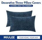 MIULEE Pack of 2 Blue Throw Pillow Covers 12x20 Inch Soft Chenille Lumbar - Image 6