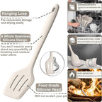 Silicone Kitchen cooking Utensils Set, AIKKIL 43 Pcs Heat Resistant Khaki Cooking Utensils Set, Turner, Tongs, Spoon, Spatula, Kitchen Gadgets Tools Set For Nonstick Cookware(Dishwasher, BPA Free)