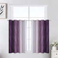 Estelar Textiler Purple and Greyish White Ombre Short Blackout Kitchen Curtains by ESTELARTEXTILER