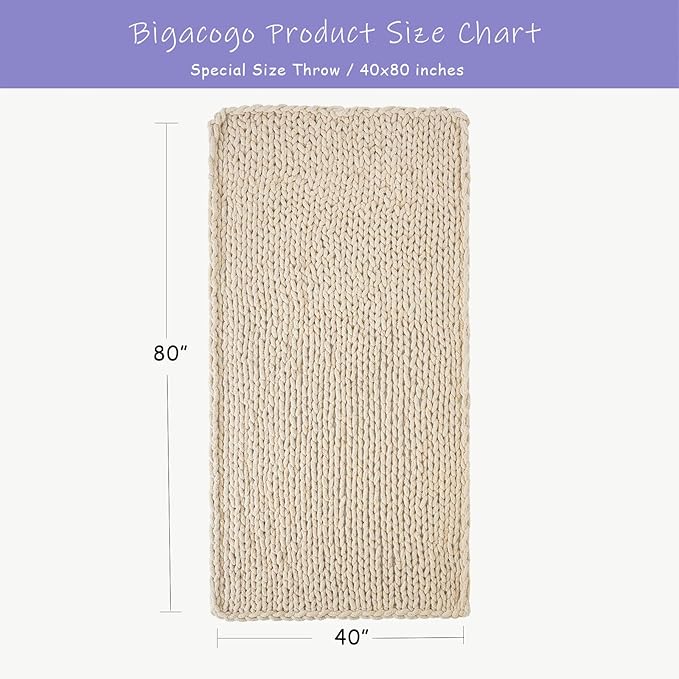 Bigacogo Chunky Knit Throw Blanket - Image 2