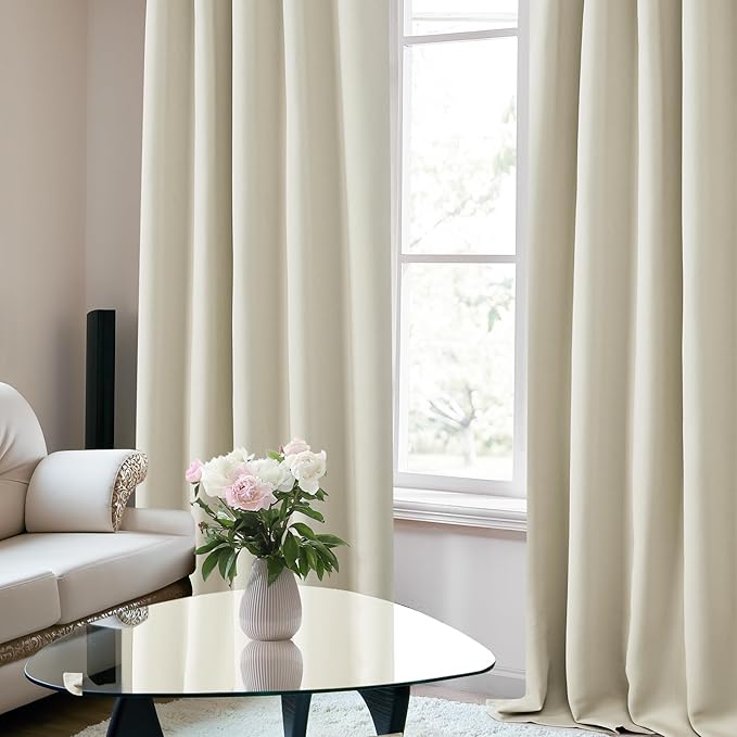 Deconovo Blackout Curtains, Thermal Insulated, W42 x L63 2 Panels, Back Tab - Image 6