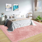Latepis Pink Area 8x10 Shaggy Faux Sheepskin Fur Rug - Image 2