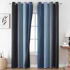 Estelar Textiler Black and Navy Blue Blackout Curtains by ESTELARTEXTILER
