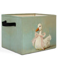Coquette Pink Bow White Duck Storage Bins Box with Handles, Duck Lover Gifts Laundry Basket Hamper Collapsible Clothes Toys Organizer for Kids Girls Bedroom Bathroom Nursery