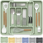 Caperci Large Silverware Organizer Tray for Kitchen Drawer Utensils Thicker